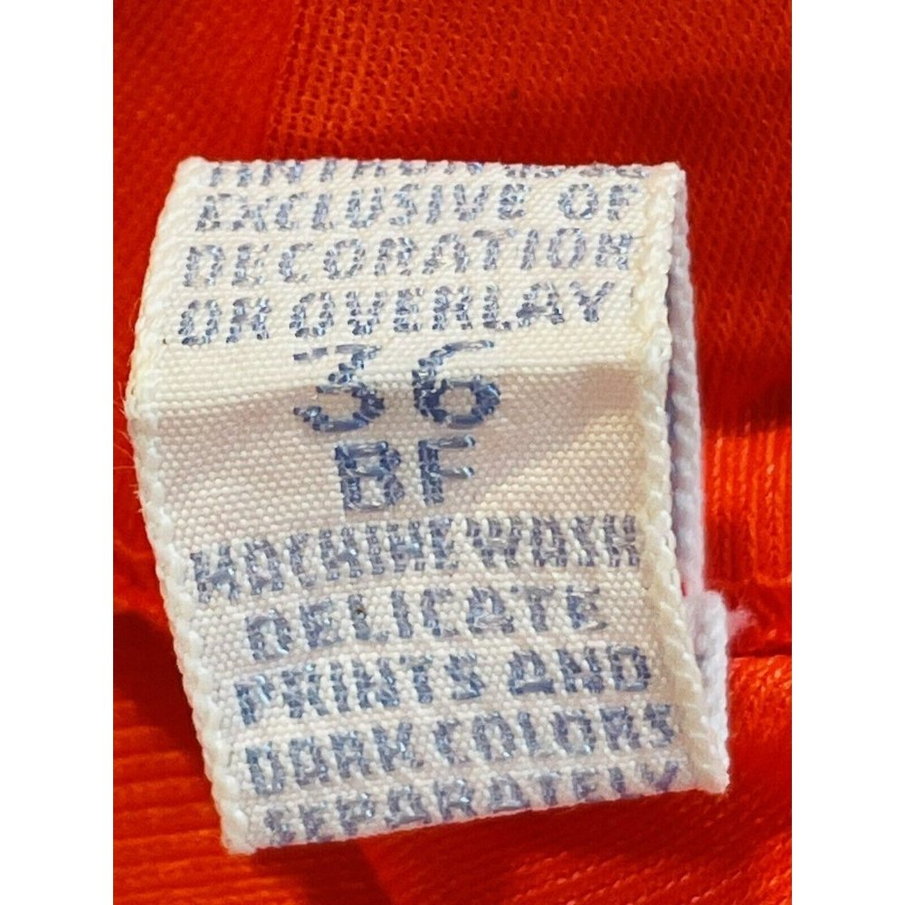 Vintage VANITY FAIR Short Slip Nightgown Orange Fuchsia Women’s 36 BF With Lace - Picture 8 of 9